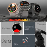 Smart Watch for Women GPS 6-Satellites 1.32” HD AMOLED Display Built-in GPS Bluetooth Call Sports 5ATM Waterproof Smartwatch Man